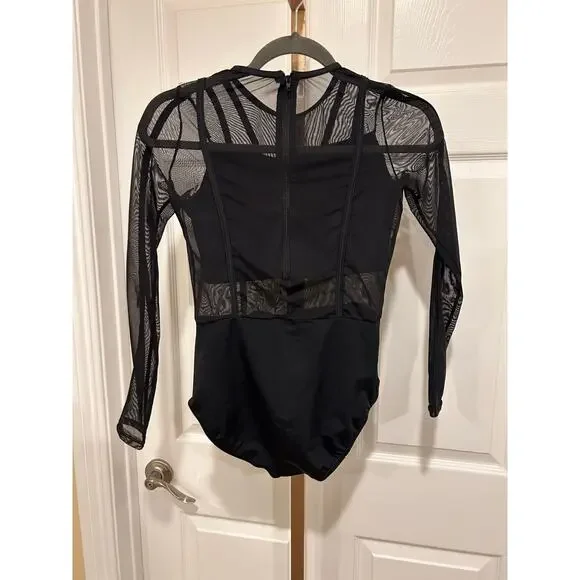 Weissman Intentions Black Cut Out Dance Bodysuit, Child XLC 16-18 - Picture 4 of 6